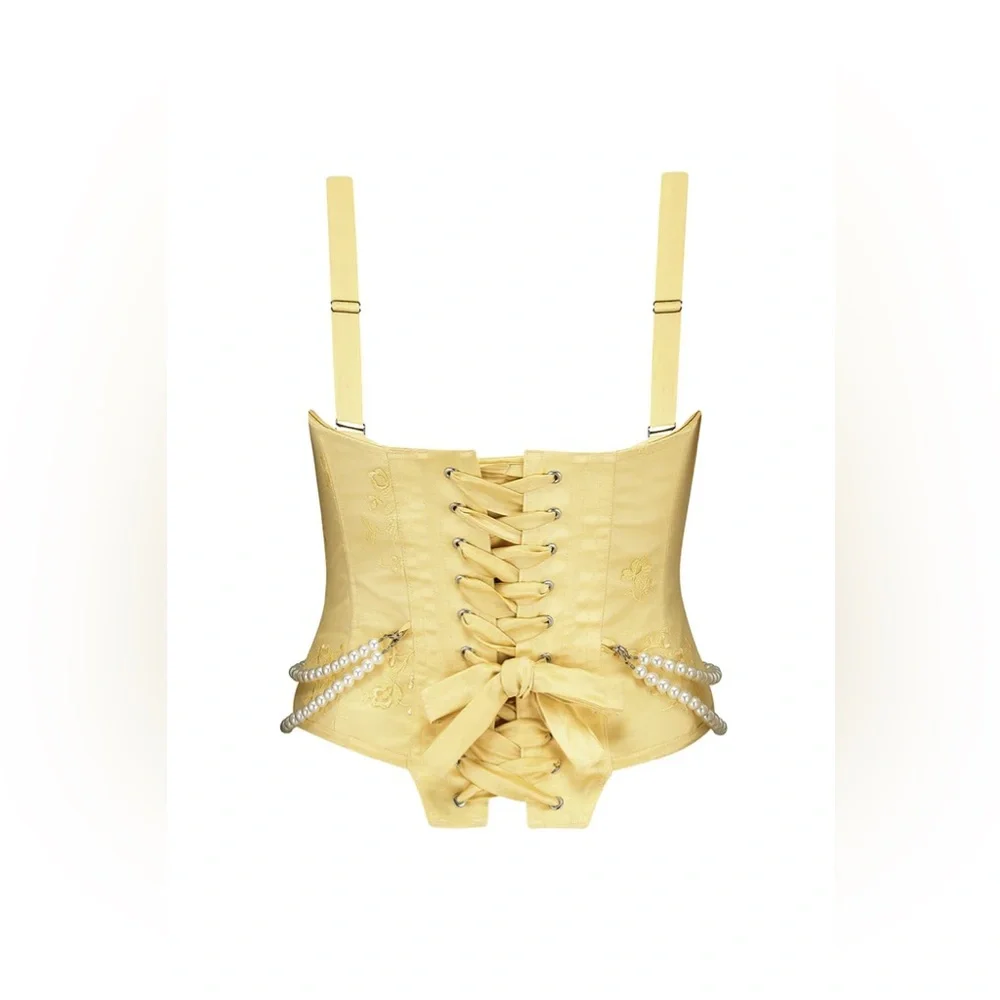 Scarlett Gasque Butter Yellow Pearl Corset S - Picture 7 of 9